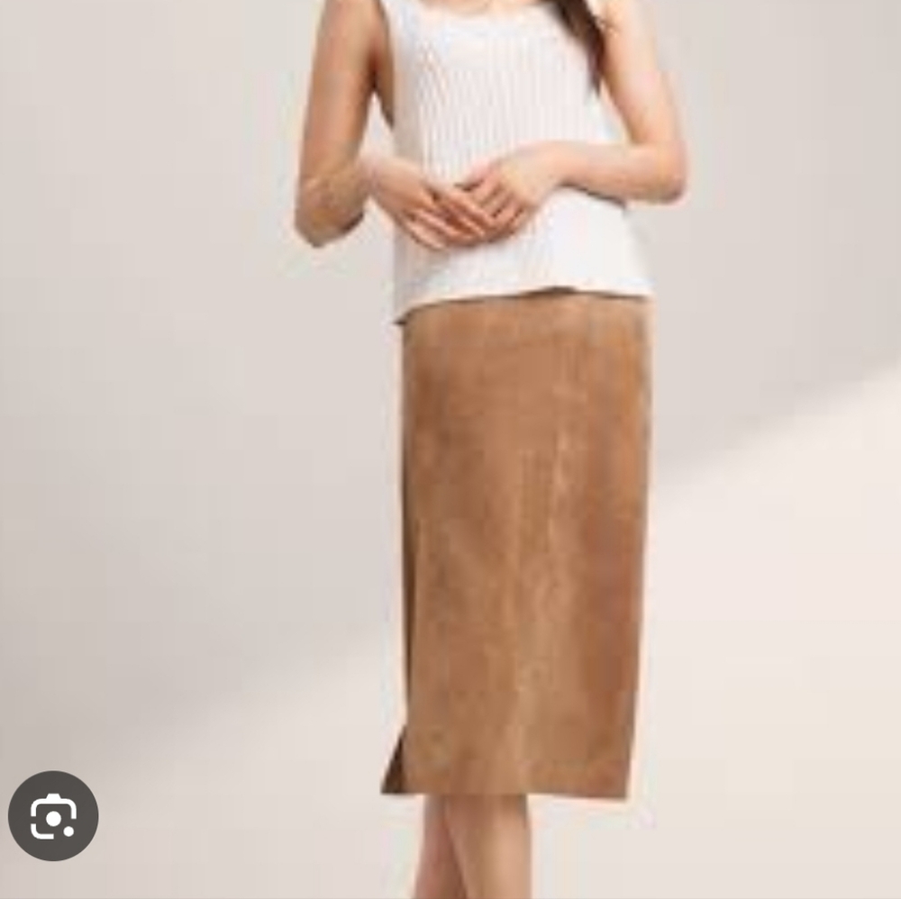 Wilfred Aritzia Faux Suede Midi Skirt